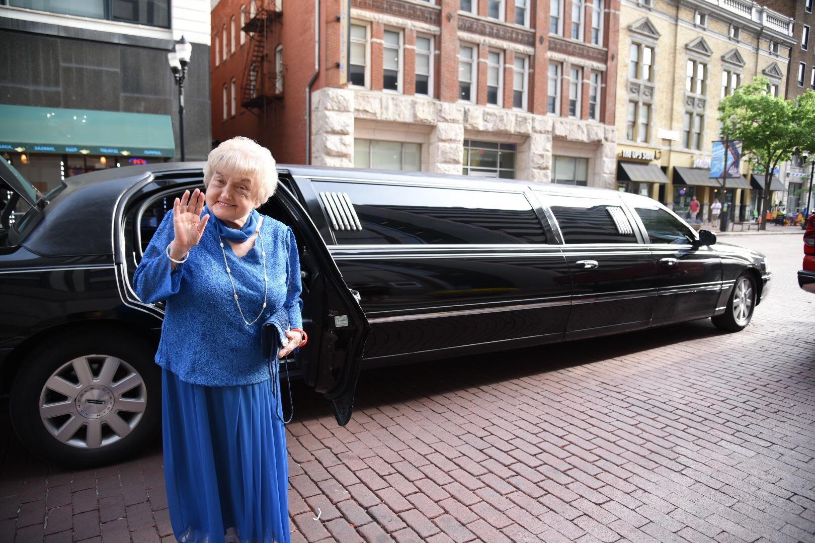 Eva Kor arrives at the Snakepit Ball the night before the Indianapolis 500.