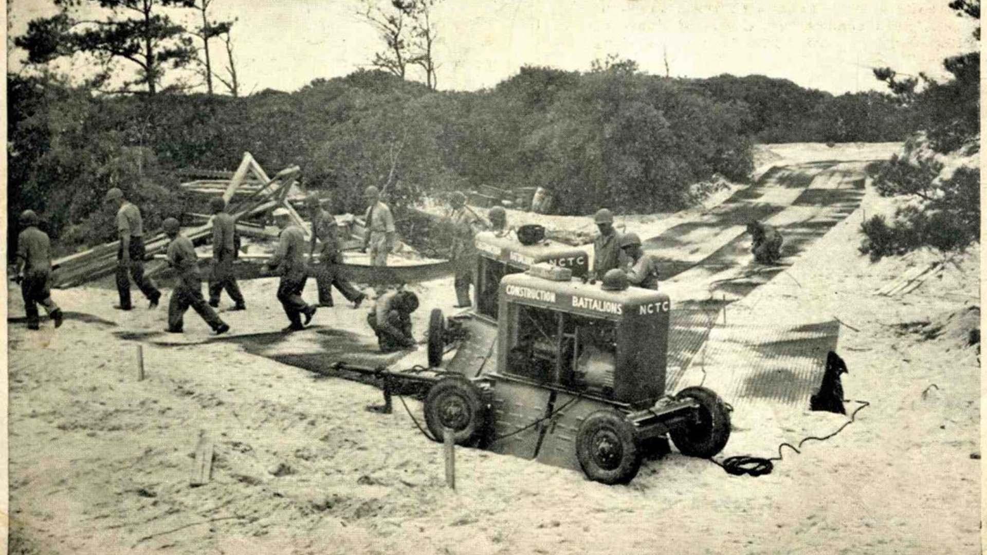 Seasbees working on Iwo Jima
