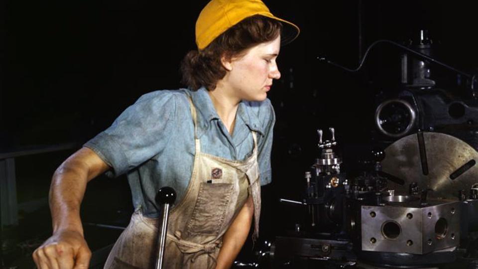 A woman working in a factory.