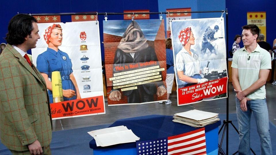 An appraisal of World War II posters championing Women Ordinance Workers and condemning Nazi brutality.