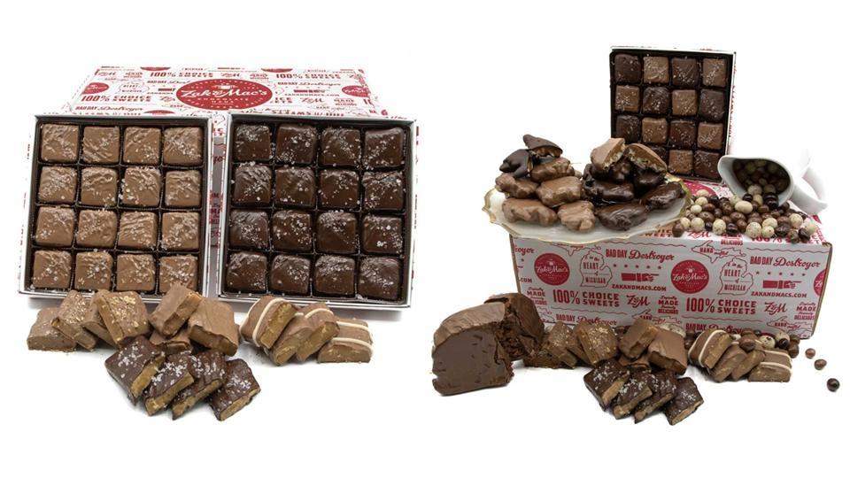 Zak and Mac chocolate boxes