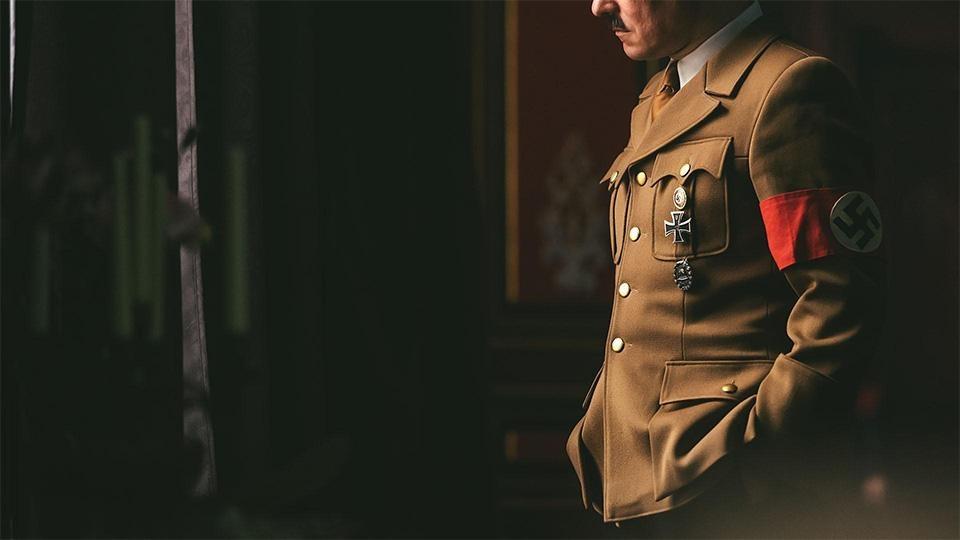 Adolph Hitler in his Nazi uniform.