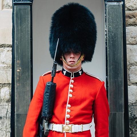A Buckingham Palace guard.