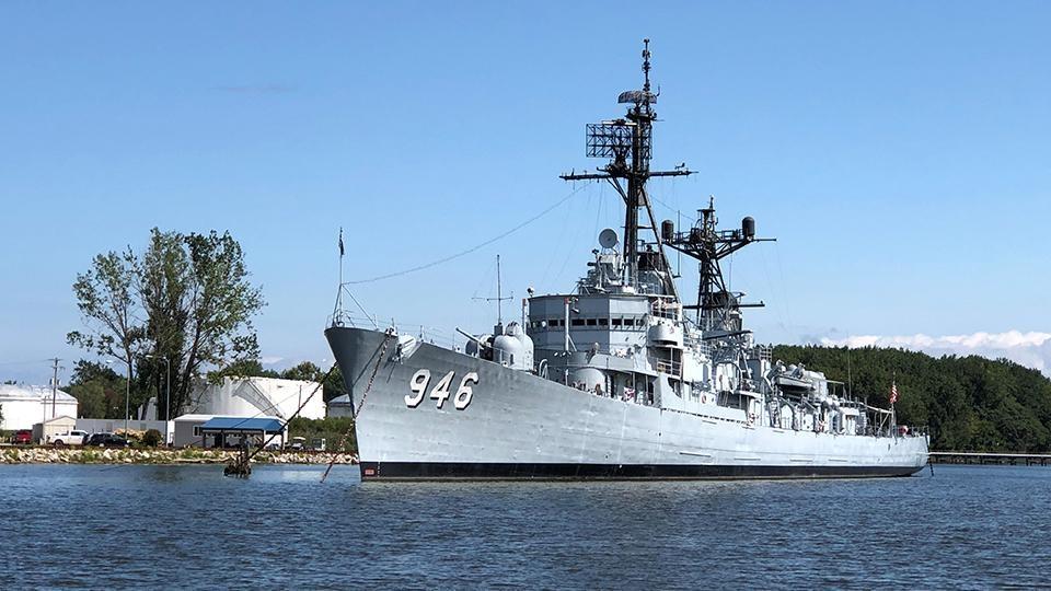 The USS Edson docked in Bay City
