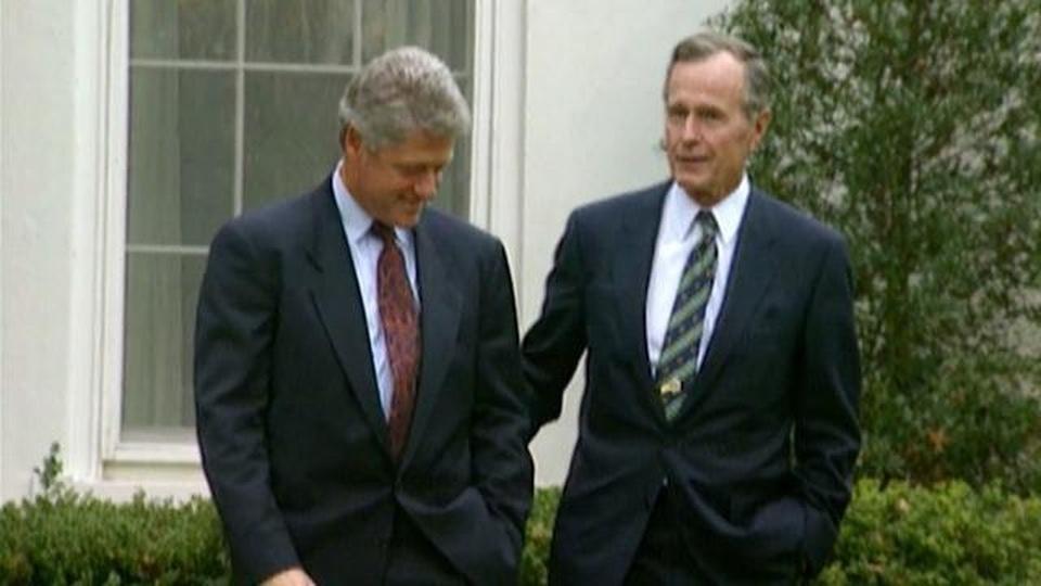 George H. W. Bush and Bill Clinton