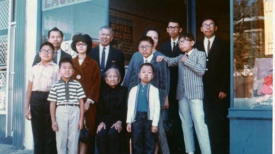 An Asian American family.
