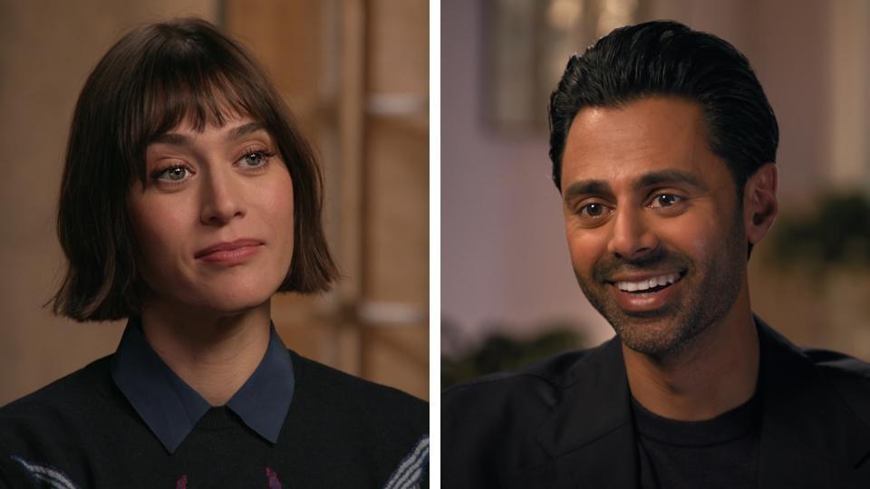 Lizzy Caplan and Hasan Minhaj.