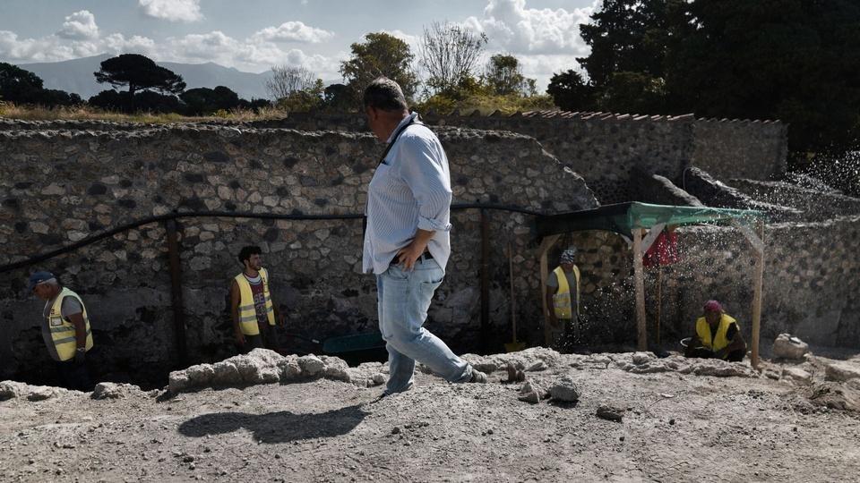 An excavation site at Pompeii.