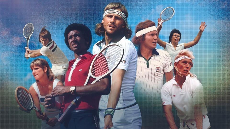 A collage of seven tennis stars.