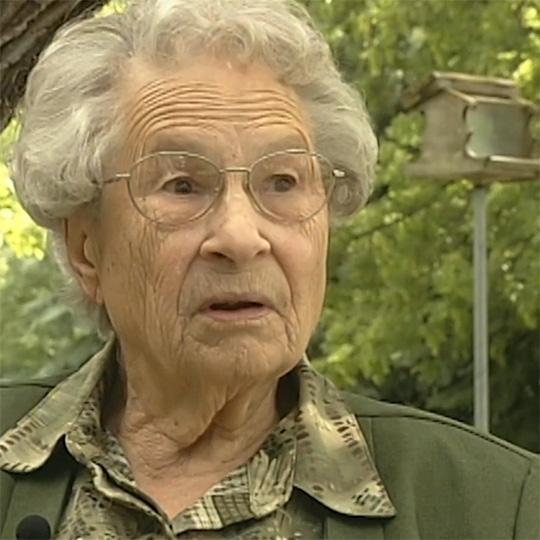 A woman being interviewed for the documentary.