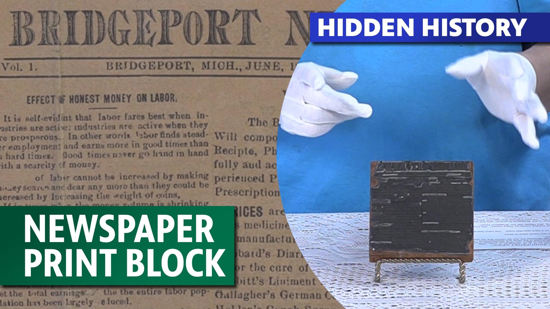 Hidden History - Newspaper Print Block