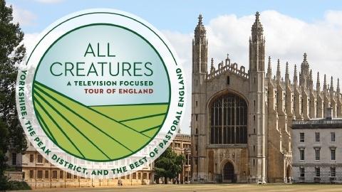 English church partially blocked by the All Creatures tour logo