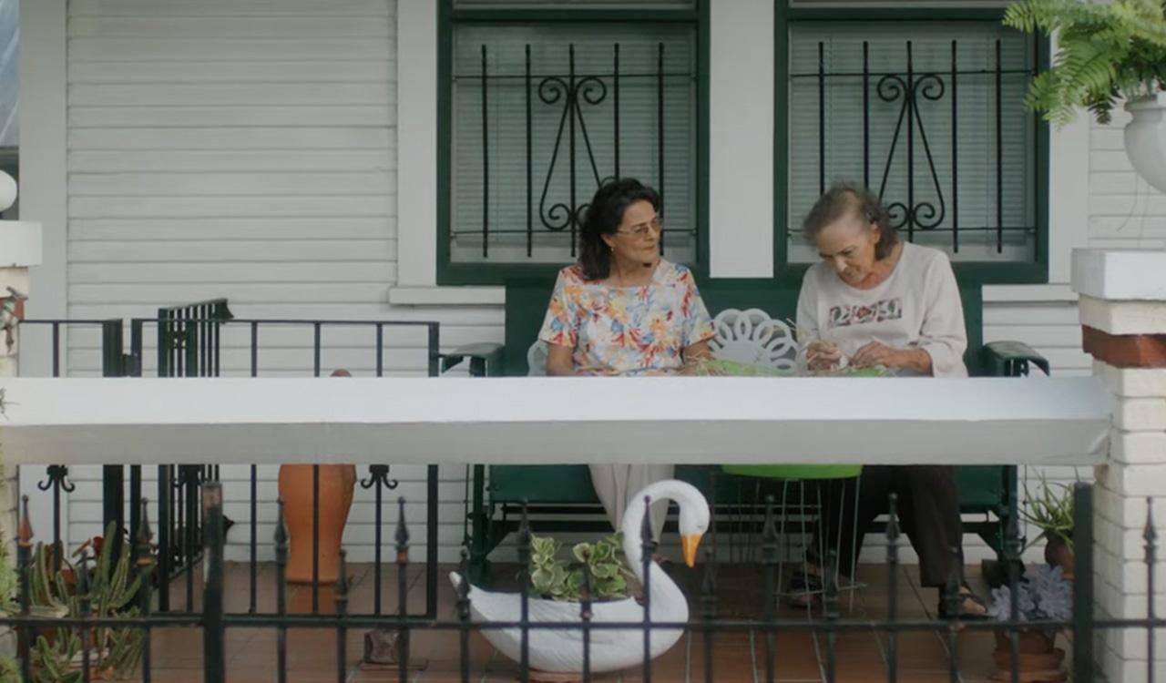 The Giunta sisters on their front porch