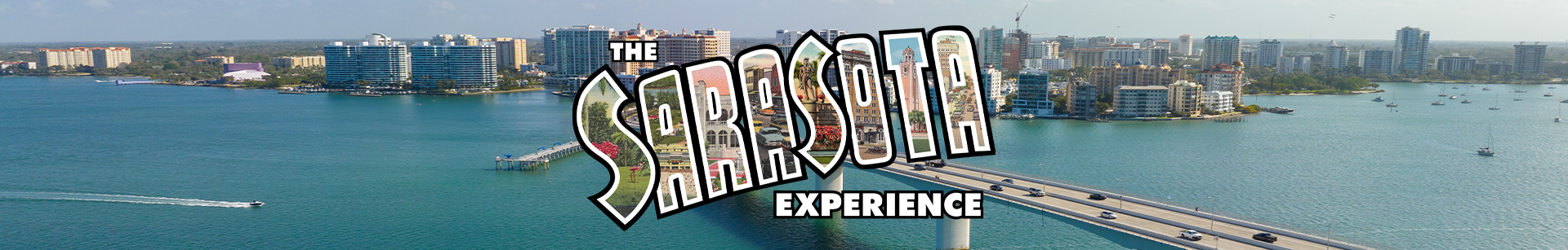 The Sarasota Experience | Logo in front of the city