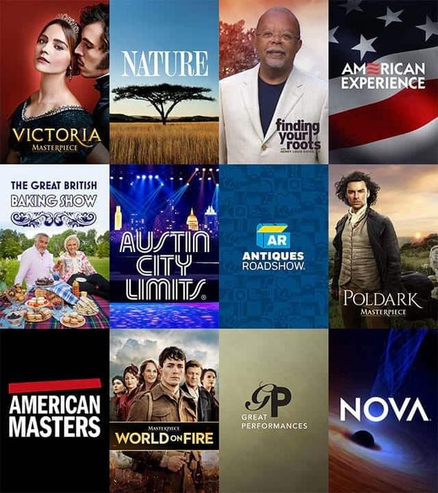 Grid of PBS Passport shows