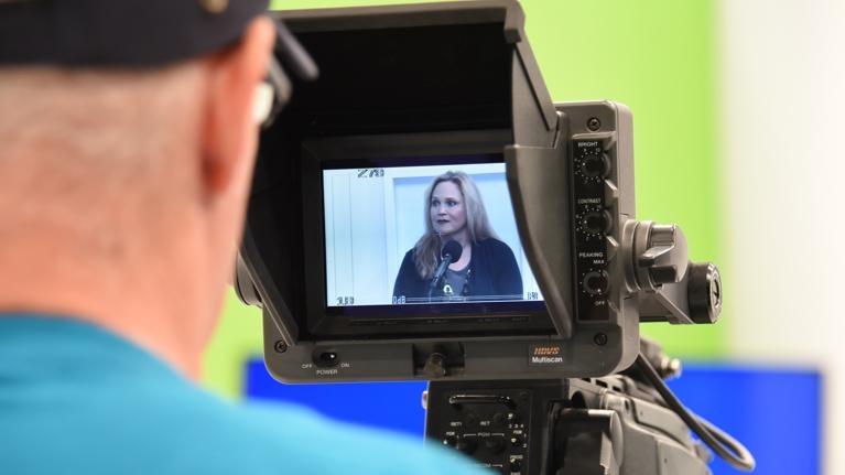 Camera operator at a WEDU PBS studio