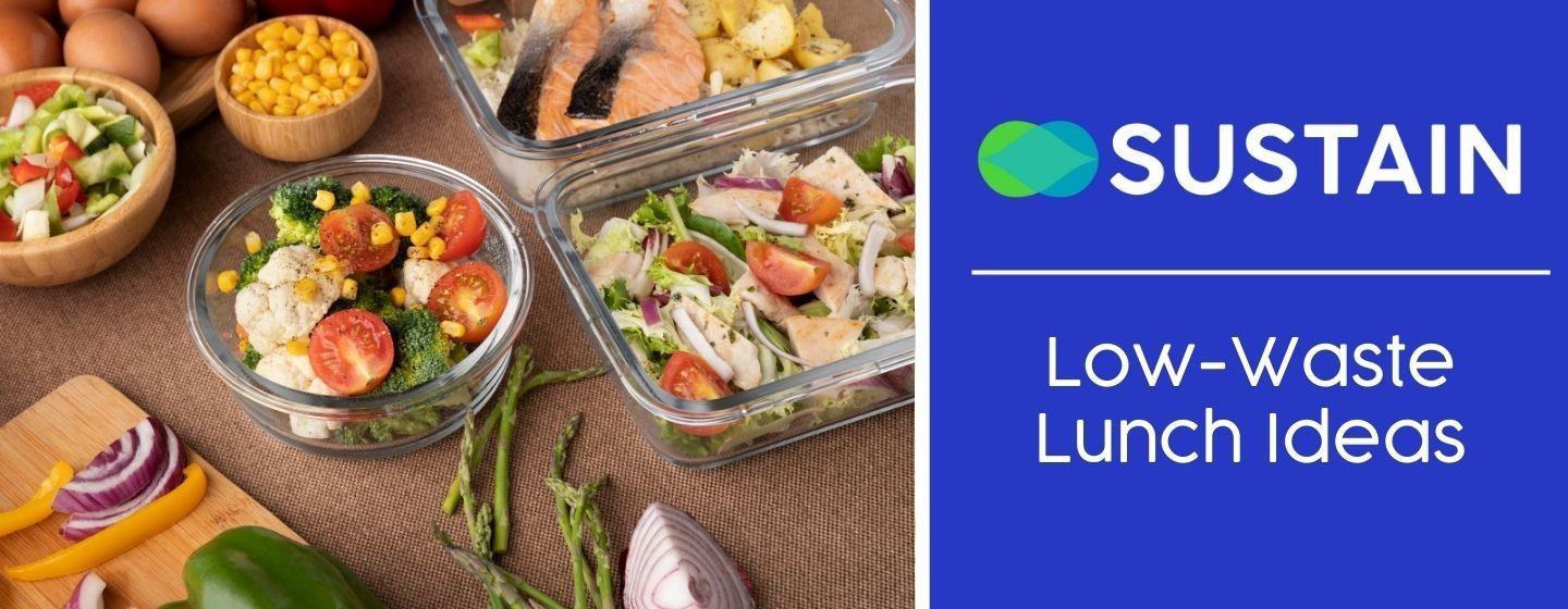Assortment of lunches in glass containers on a counter