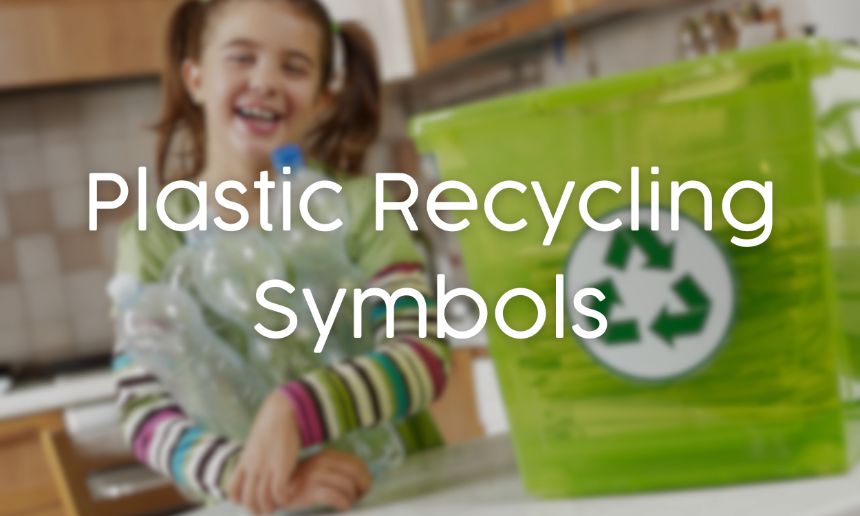 Plastic Recycling Symbols | Young girl holding plastic bottles