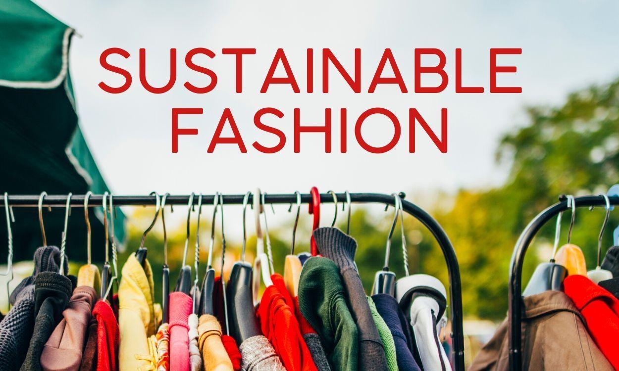 Sustainable Fashion | Used clothes on a sales rack outside