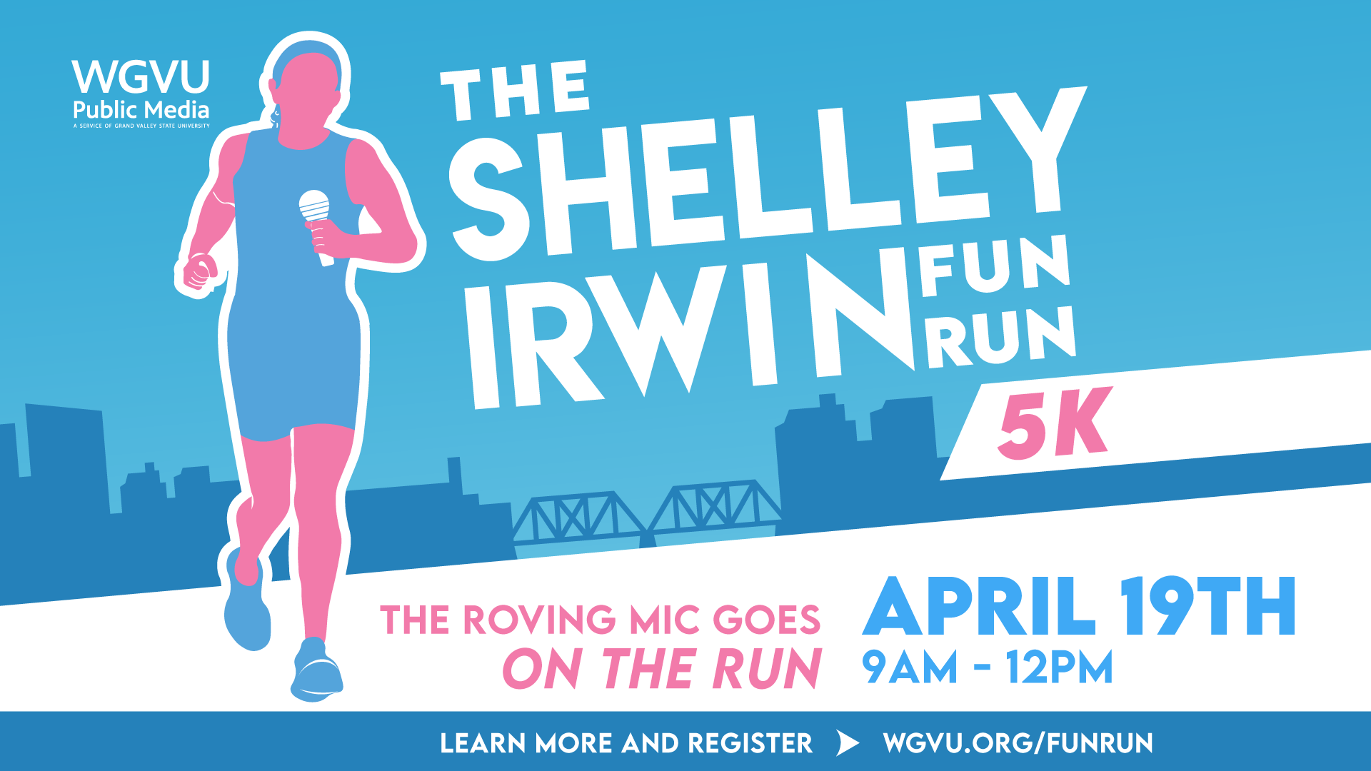 an illustrated graphic of Shelley Irwin running