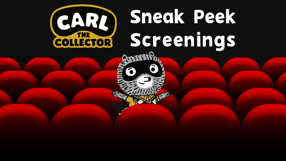 a cartoon grapic of carl in a movie theater