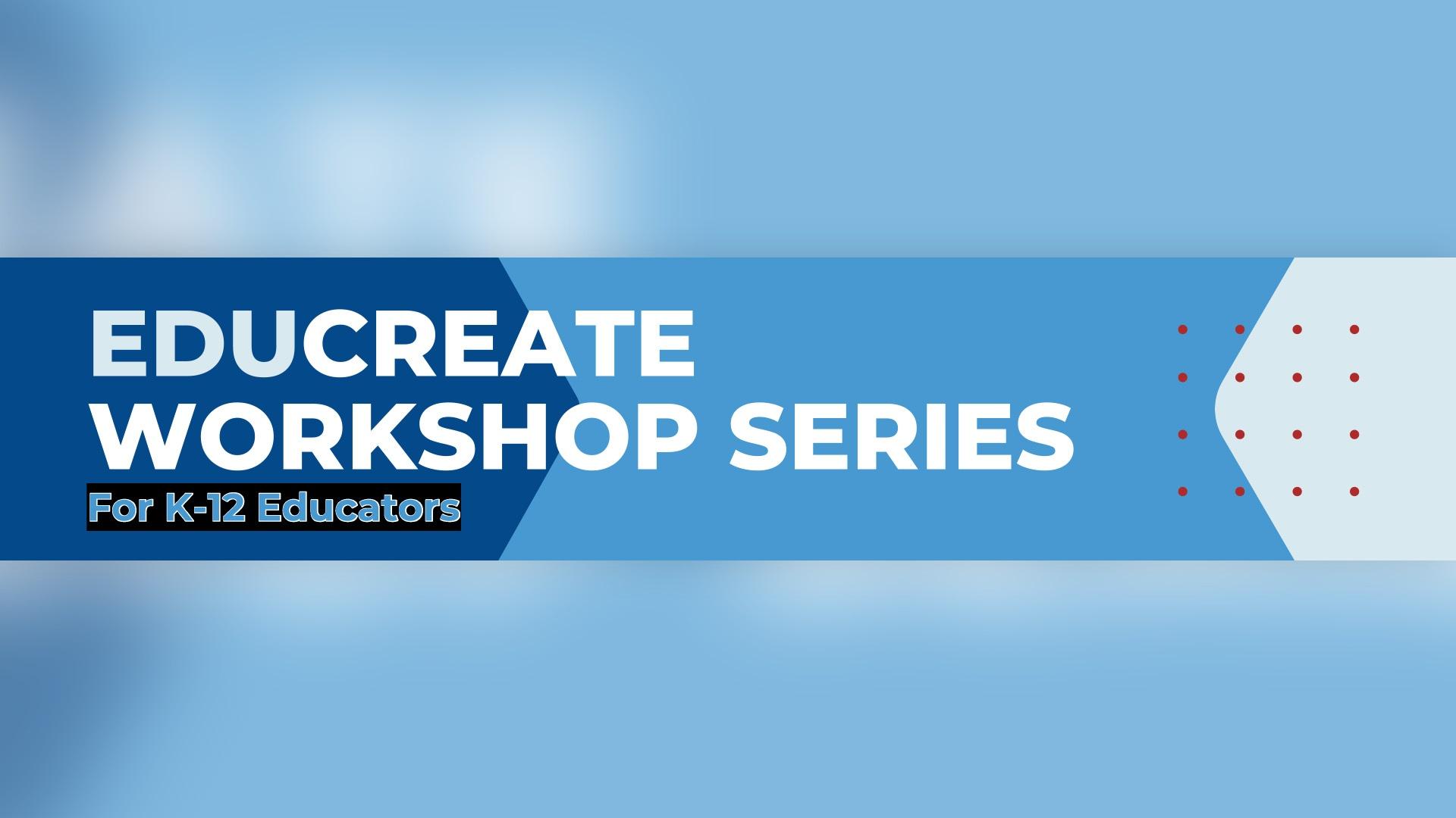 The words EDU CREATE on a blue background