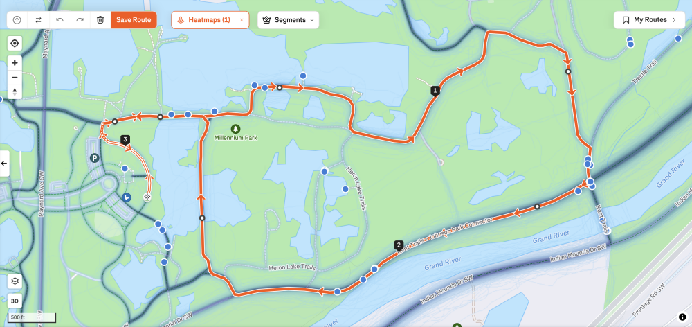 5K route at Millenium Park