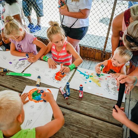 Kids working on a art project