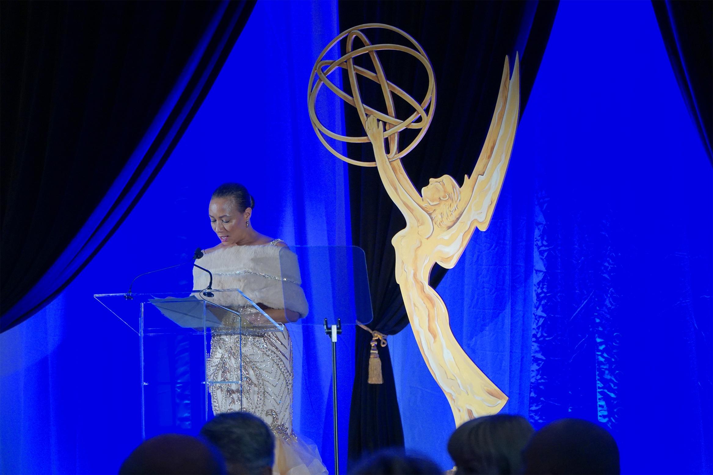 PBS39's Monica Evans announces winners during the ceremony 