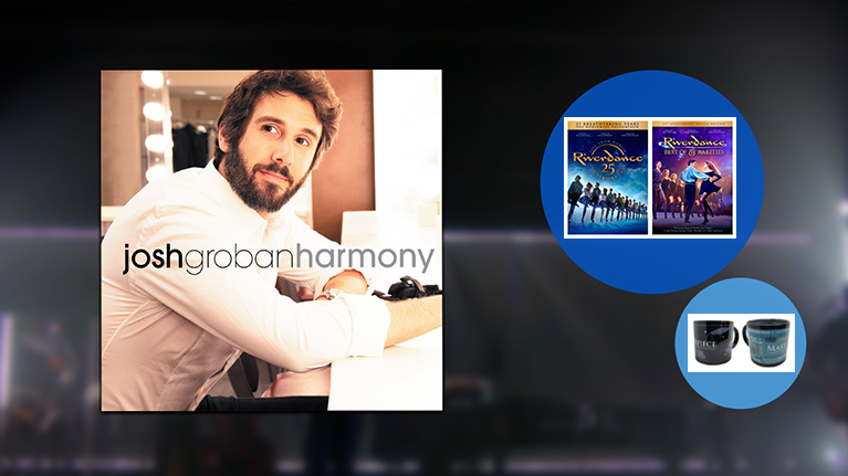 Sample Purchase premium gifts - Pledge Cart Premium Items - Josh Groban, River Dance, Masterpiece mug