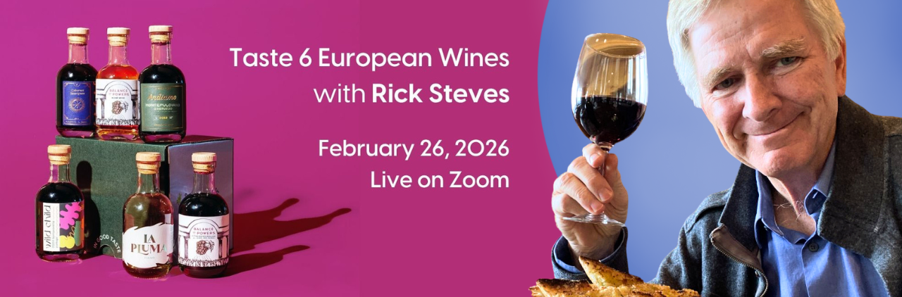 Rick Steves lifts his glass to toast!