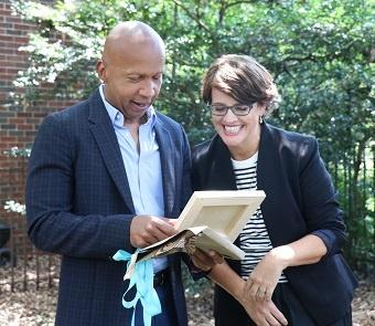 Attorney and social justice activist Bryan Stevenson with TELL ME MORE WITH KELLY CORRIGAN host Kelly Corrigan.