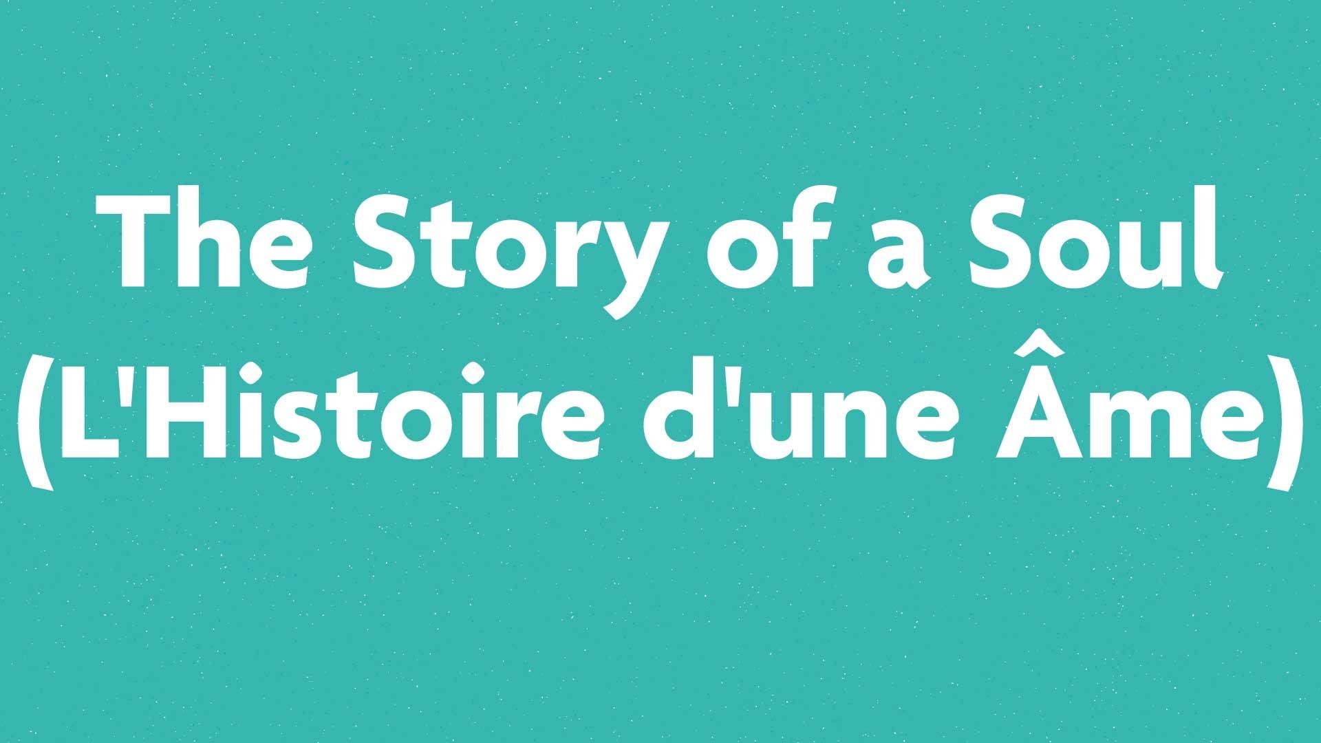 The Story of a Soul (L'Histoire d'une Âme) book submission card on a green background.
