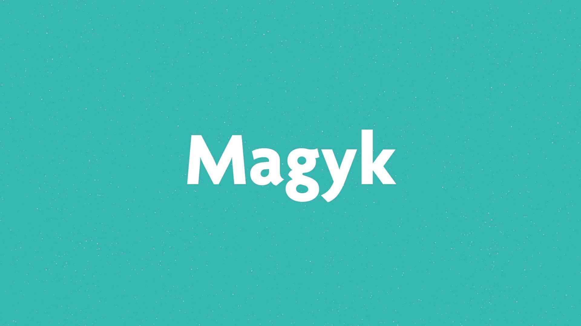 Magyk book submission card on a green background.