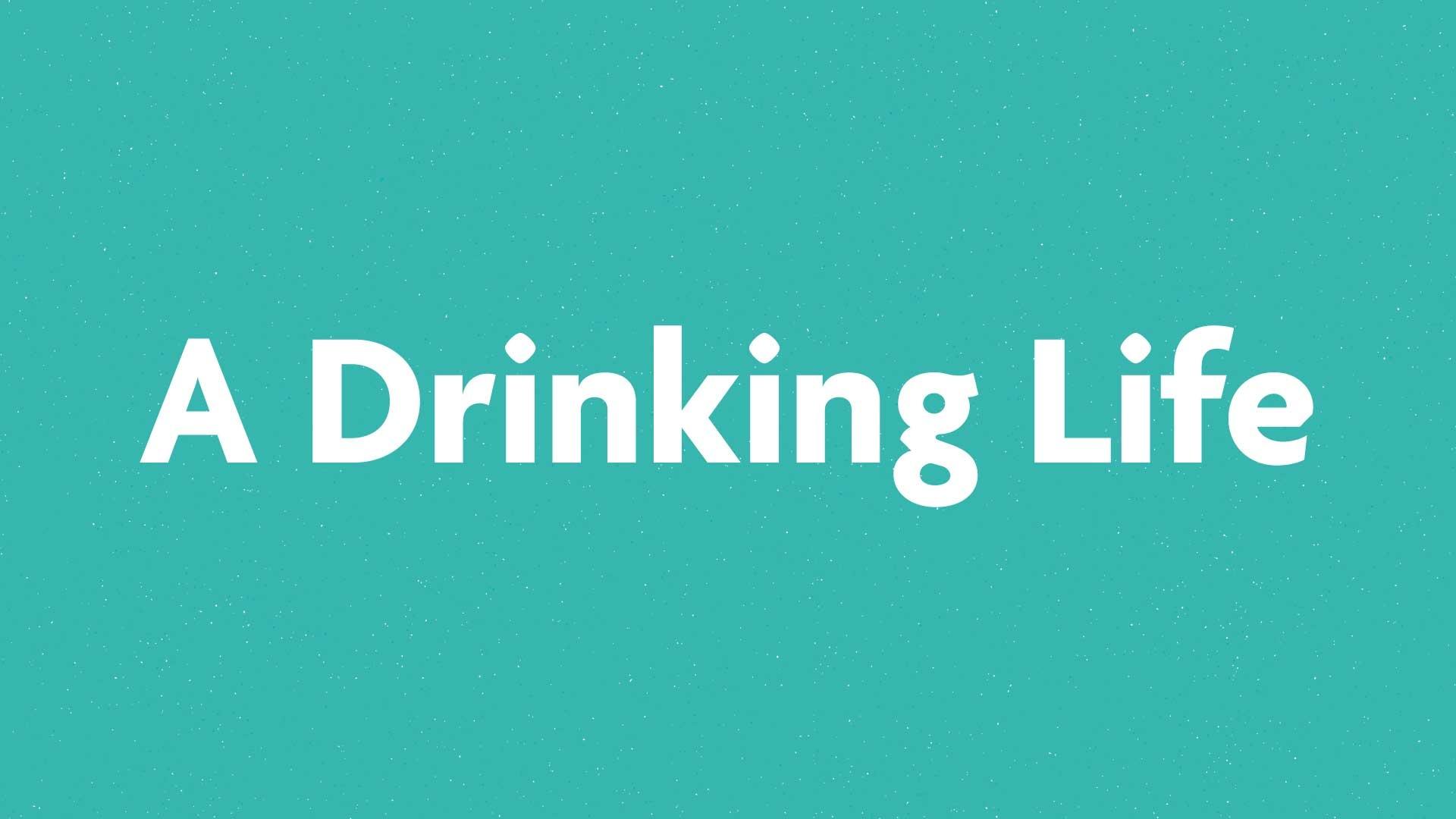A Drinking Life book submission card on a green background.