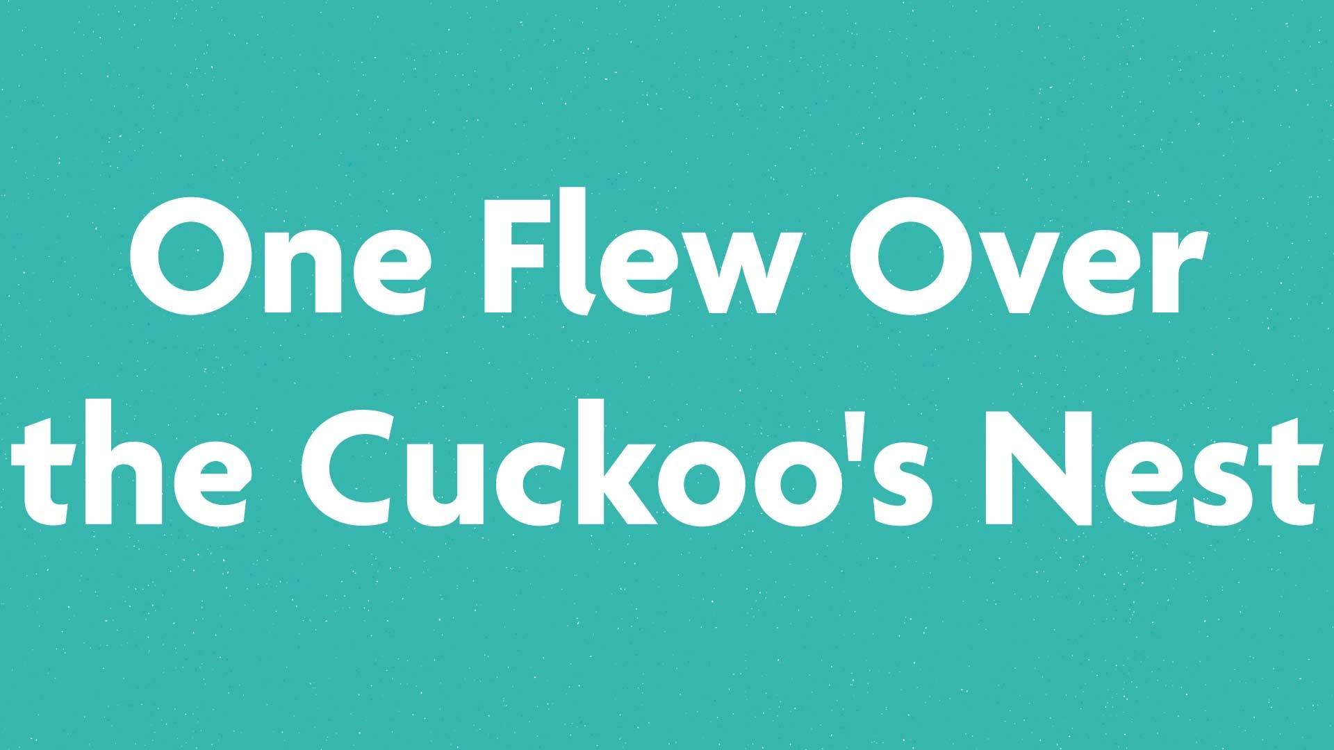 One Flew Over the Cuckoo's Nest book submission card on a green background.