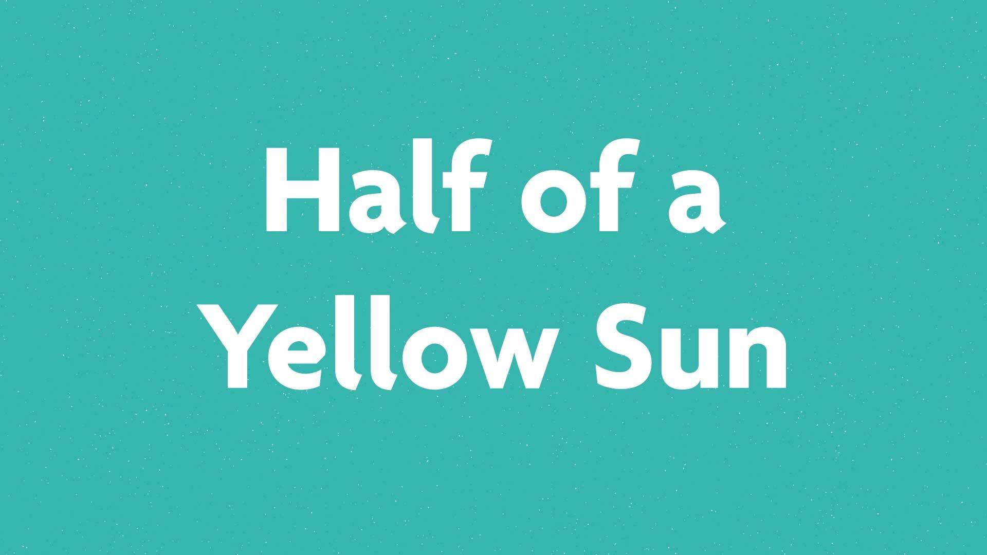 Half of a Yellow Sun book submission card on a green background.