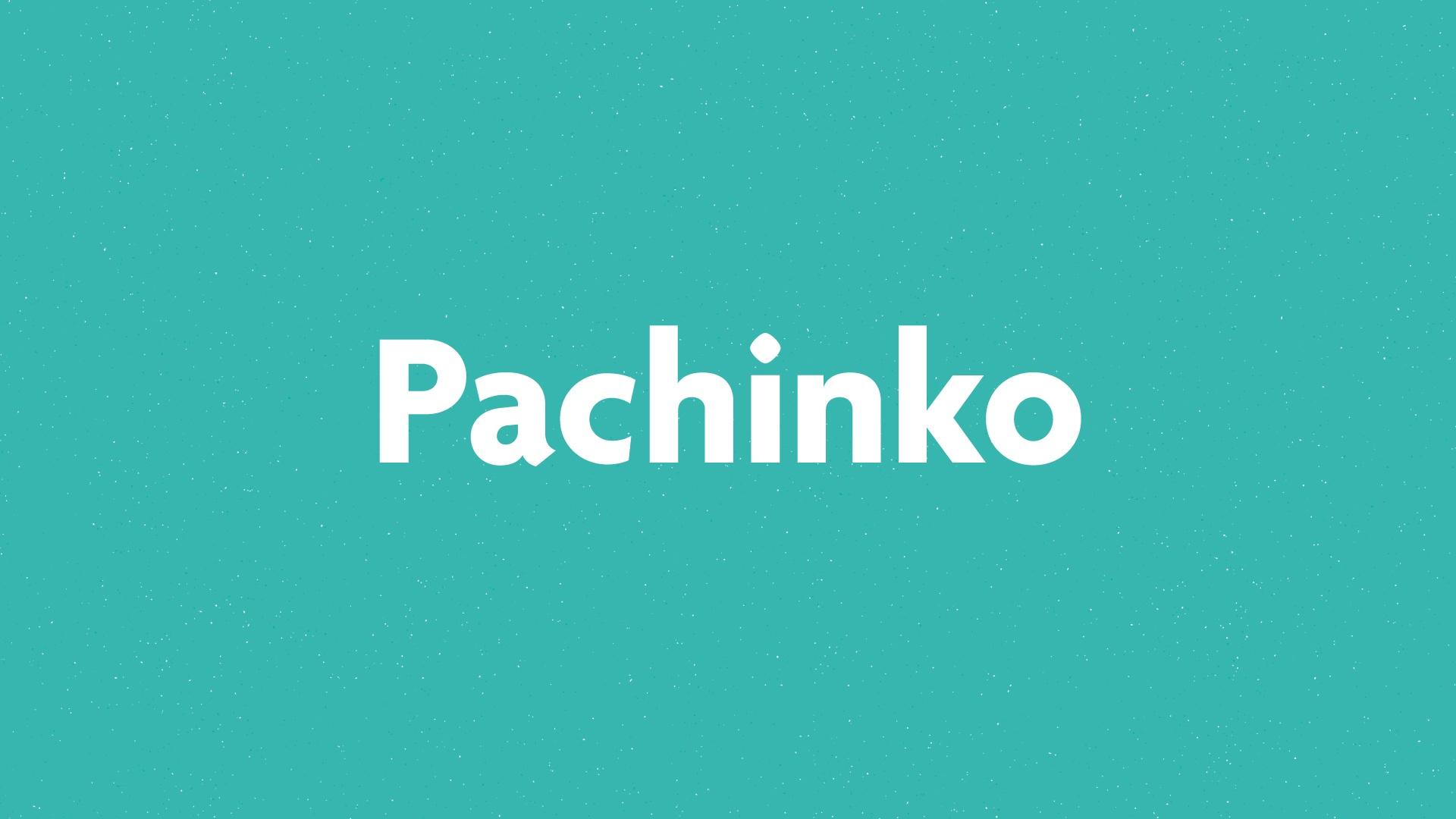 Pachinko book submission card on a green background.