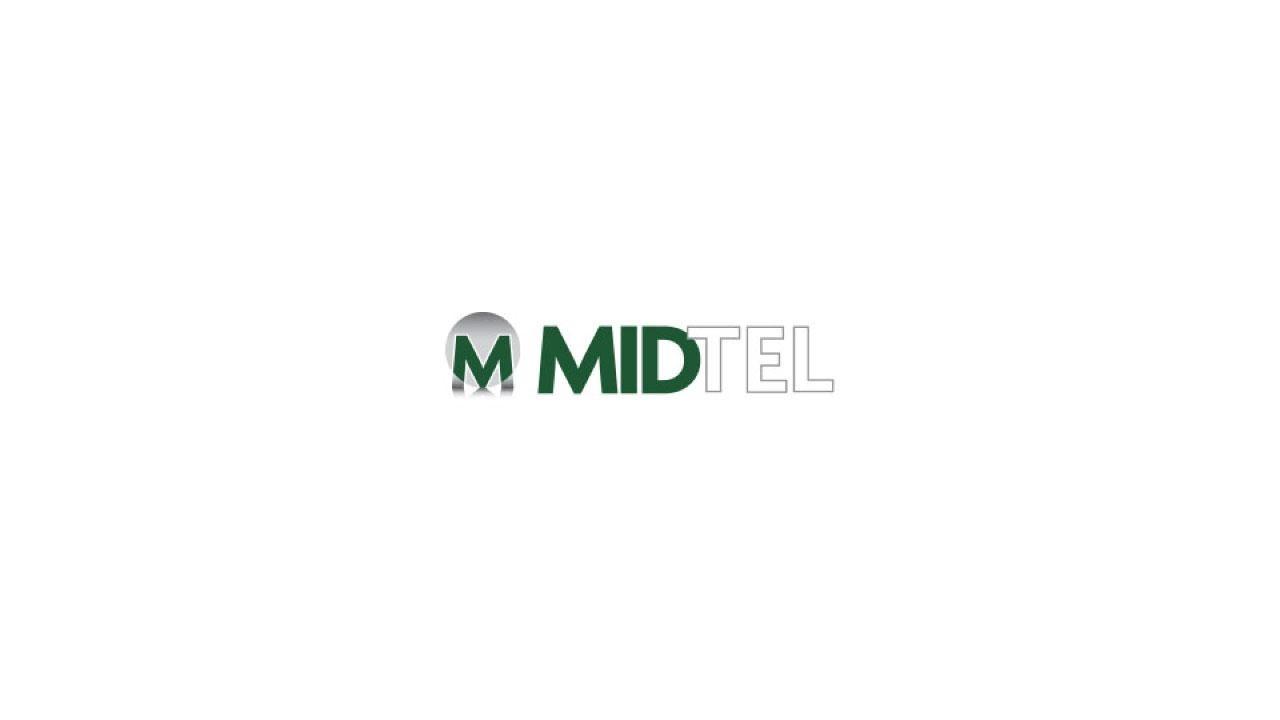 The MIDTEL logo features green and white type in all caps.