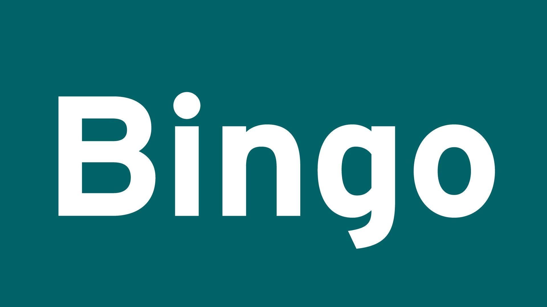 The word Bingo in white, sans-serif type on a green background.