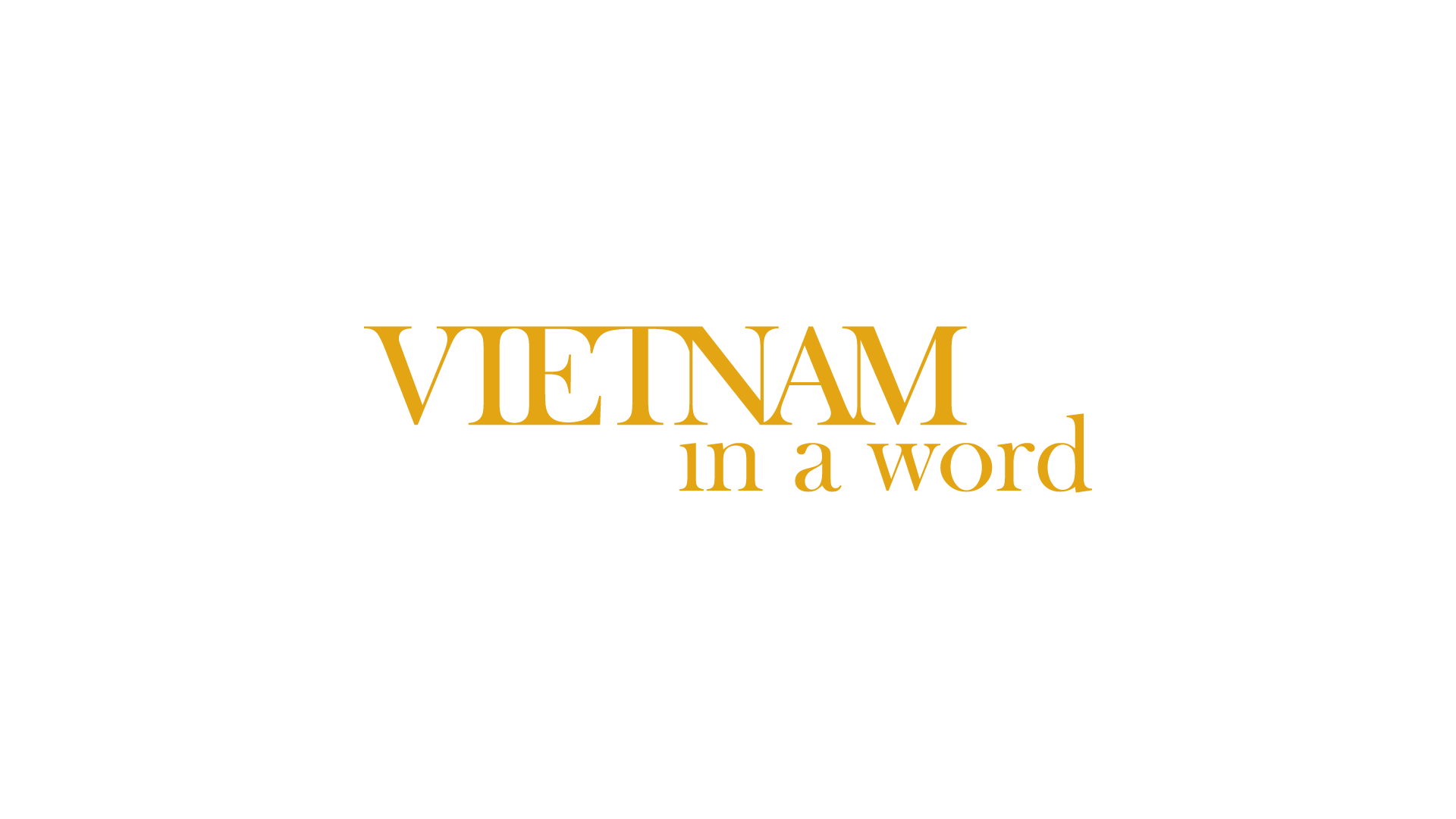 Vietnam in a Word logo in gold, serif type.