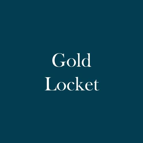 The word "Gold Locket" is displayed in white, serif, type on a dark green background.