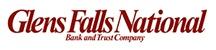 Glens Falls National Logo in a deep red with the words Bank and Trust Company below in italics