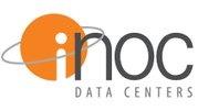 INOC Data Centers Logo with inoc in lowercase and the "i" in white against an orange circle with a ring around it