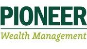Pioneer Wealth Management Logo with PIONEER in dark green, all caps and Wealth Management in lime green below