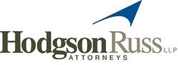 Hodgson Russ LLP Attorneys Logo in black and gold with a blue triangular logo mark above the verbiage