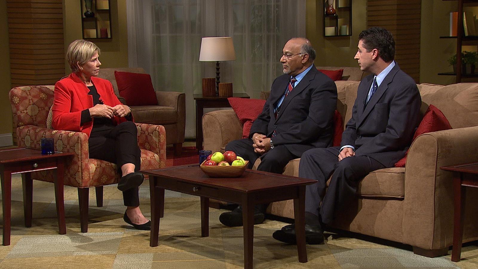 Host and guest on the set of the WNED PBS program Target Prevention