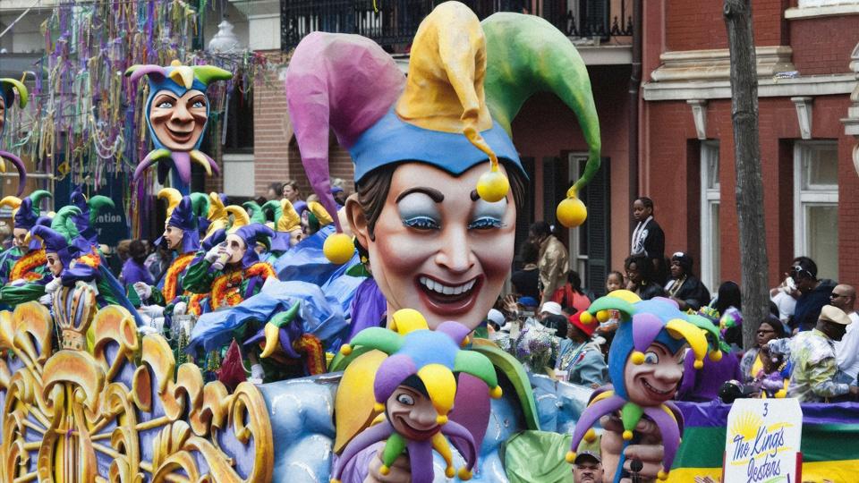 A giant Mardi Gras parade float