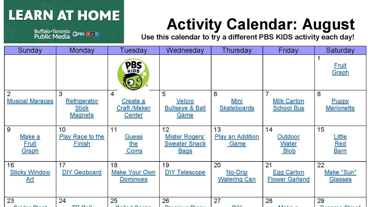 Daily Activity Calendar