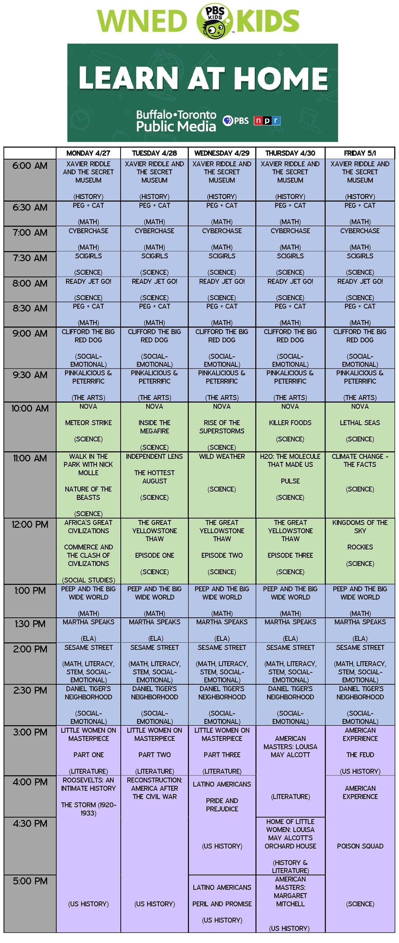 Wned Schedule - 9hxxkpv